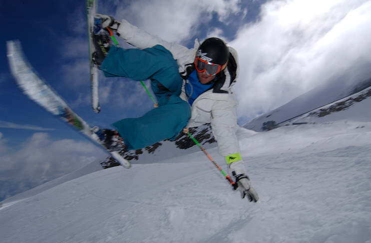 Freeski, Newschool am Kitzsteinhorn mit Fahrer Cleve.